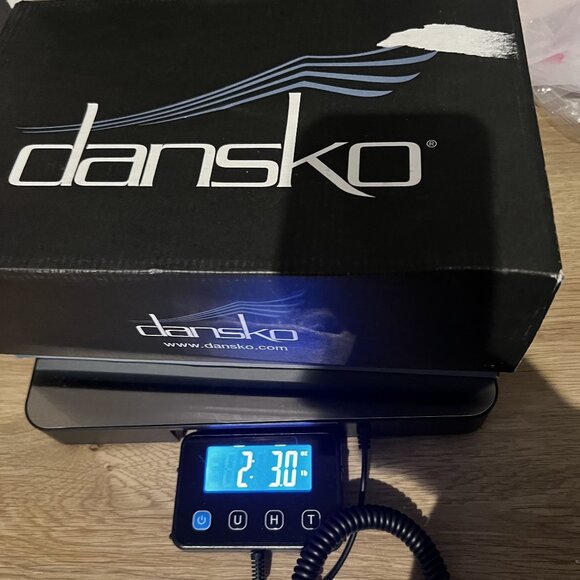 New! Dansko Professional Black Patent Leather Clogs W Red Abstract Overlay SZ 37 - Picture 7 of 7